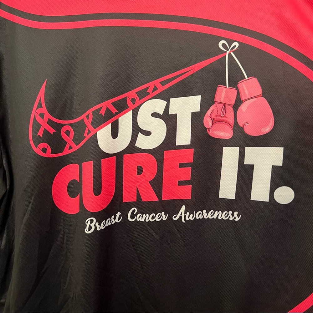 Breast Cancer Awareness Just Cure It Black Pink Shirt - Picture 4 of 5